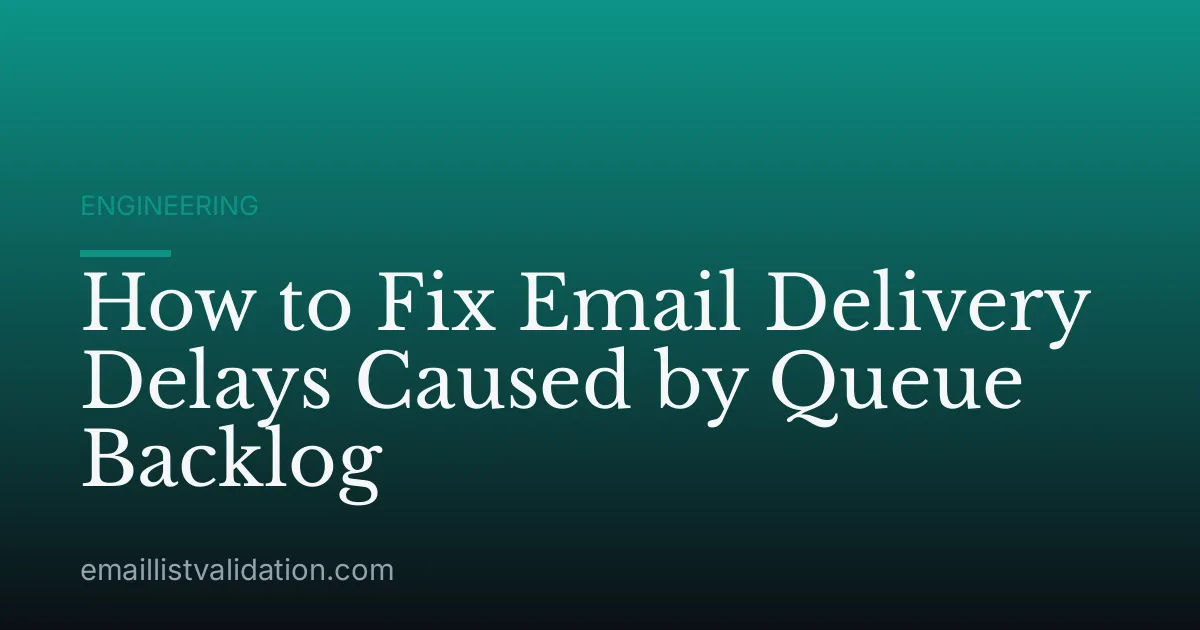 How to Fix Email Delivery Delays Caused by Queue Backlog