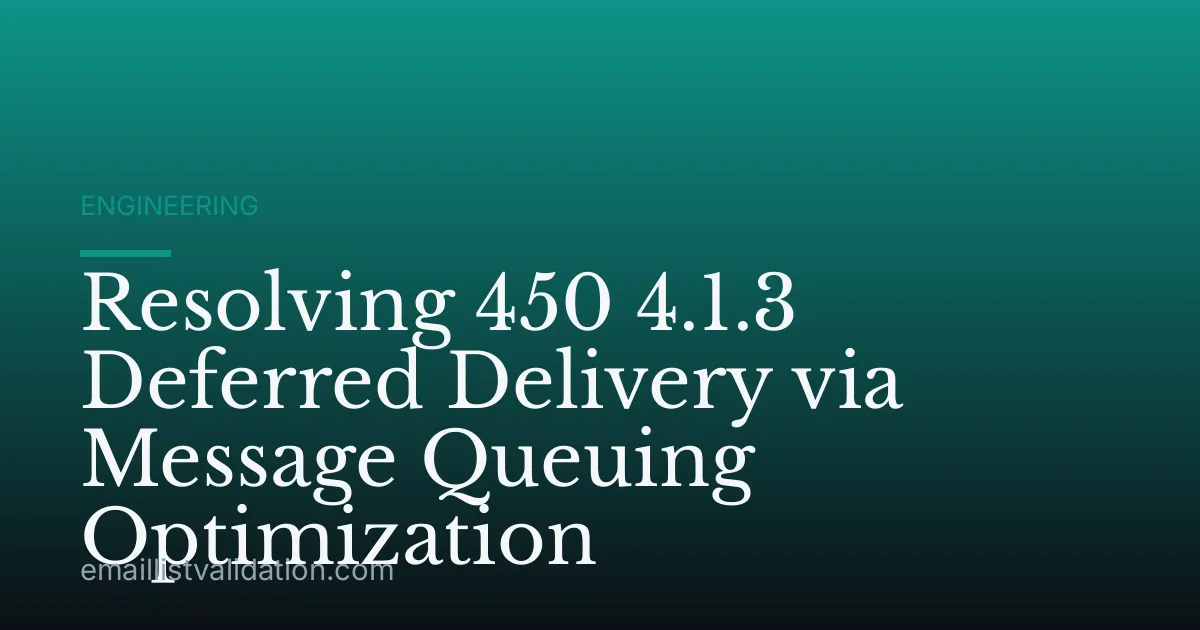 Resolving 450 4.1.3 Deferred Delivery via Message Queuing Optimization