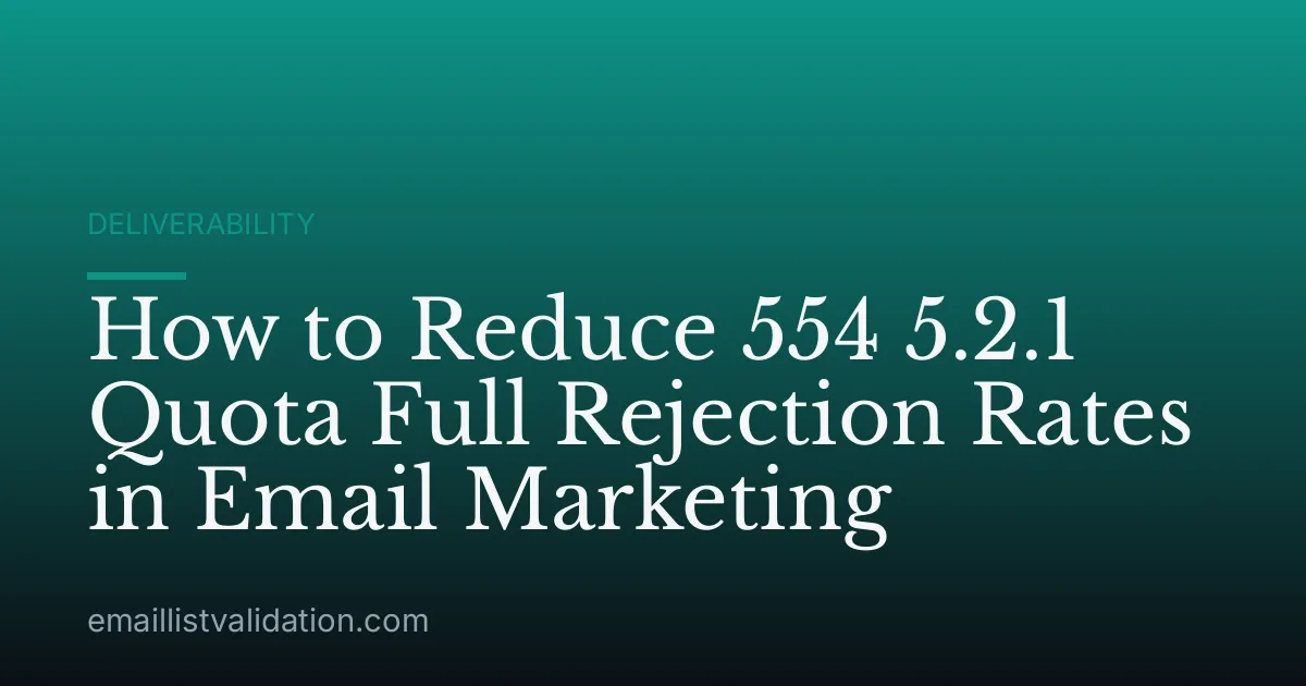 How to Reduce 554 5.2.1 Quota Full Rejection Rates in Email Marketing