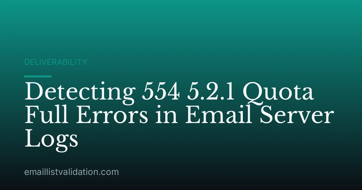 Detecting 554 5.2.1 Quota Full Errors in Email Server Logs
