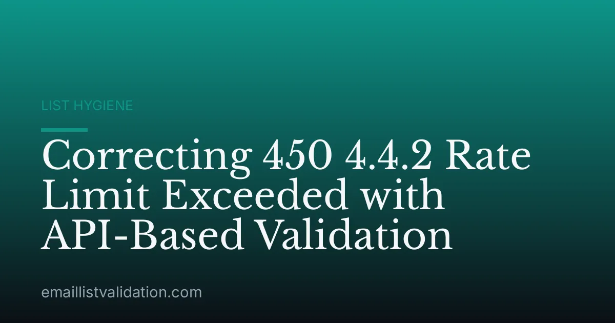 Correcting 450 4.4.2 Rate Limit Exceeded with API-Based Validation