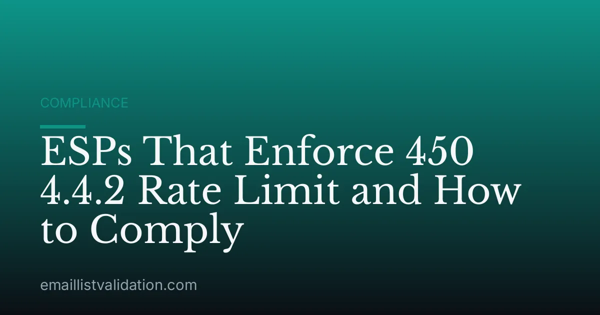 ESPs That Enforce 450 4.4.2 Rate Limit and How to Comply