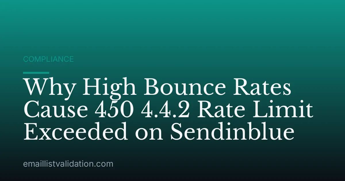 Why High Bounce Rates Cause 450 4.4.2 Rate Limit Exceeded on Sendinblue