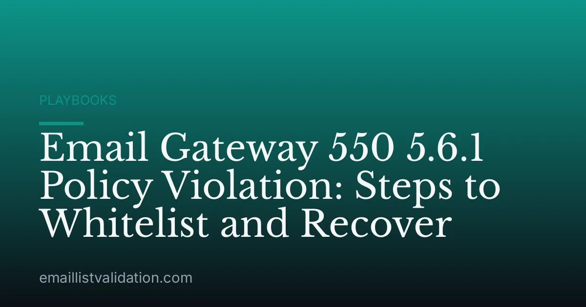 Email Gateway 550 5.6.1 Policy Violation: Steps to Whitelist and Recover