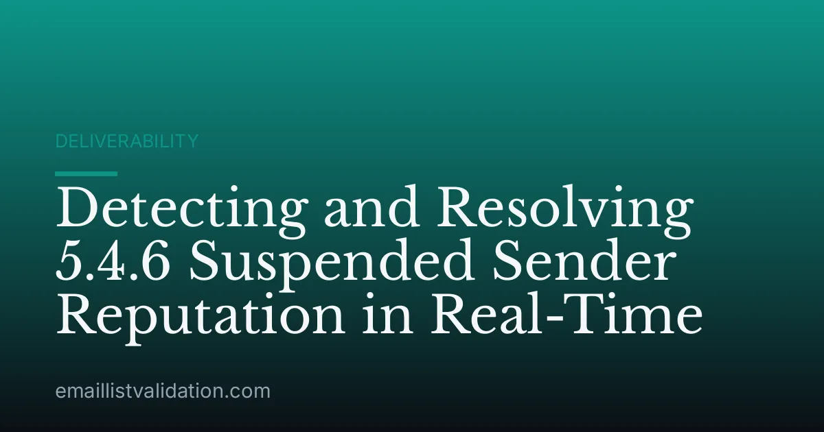 Detecting and Resolving 5.4.6 Suspended Sender Reputation in Real-Time