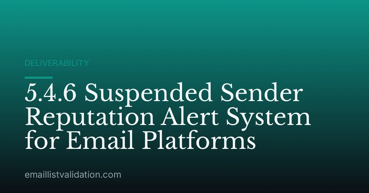 5.4.6 Suspended Sender Reputation Alert System for Email Platforms