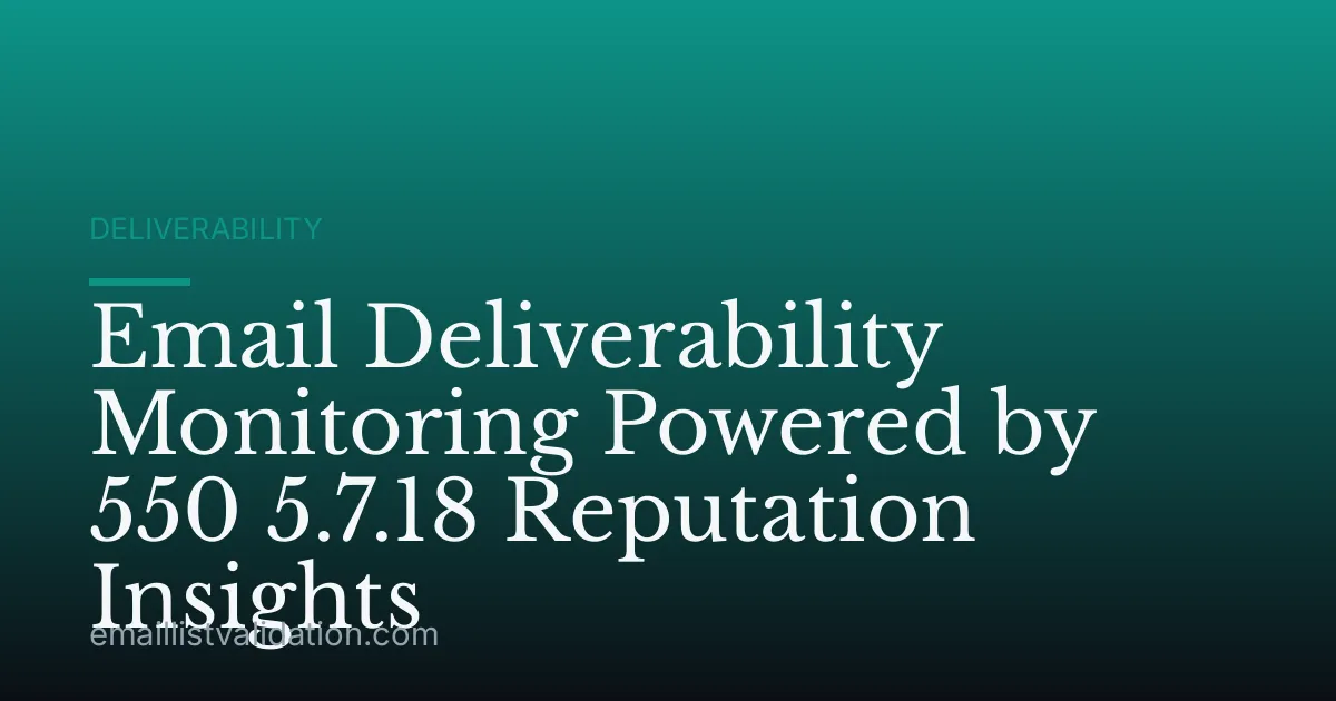 Email Deliverability Monitoring Powered by 550 5.7.18 Reputation Insights