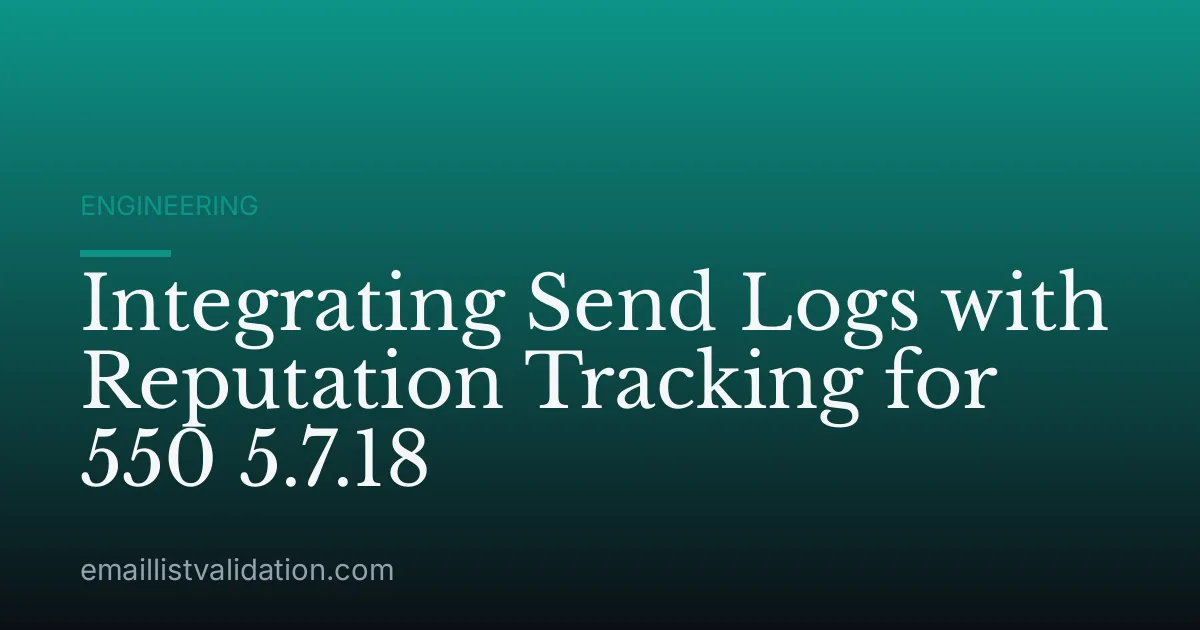 Integrating Send Logs with Reputation Tracking for 550 5.7.18