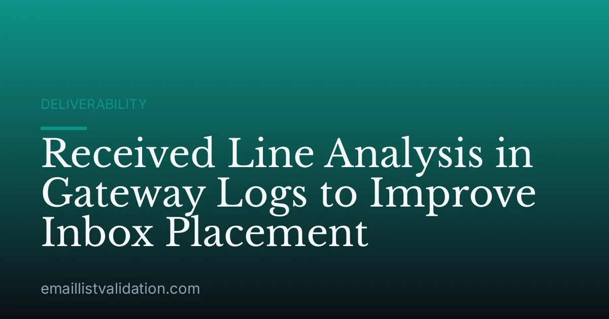 Received Line Analysis in Gateway Logs to Improve Inbox Placement