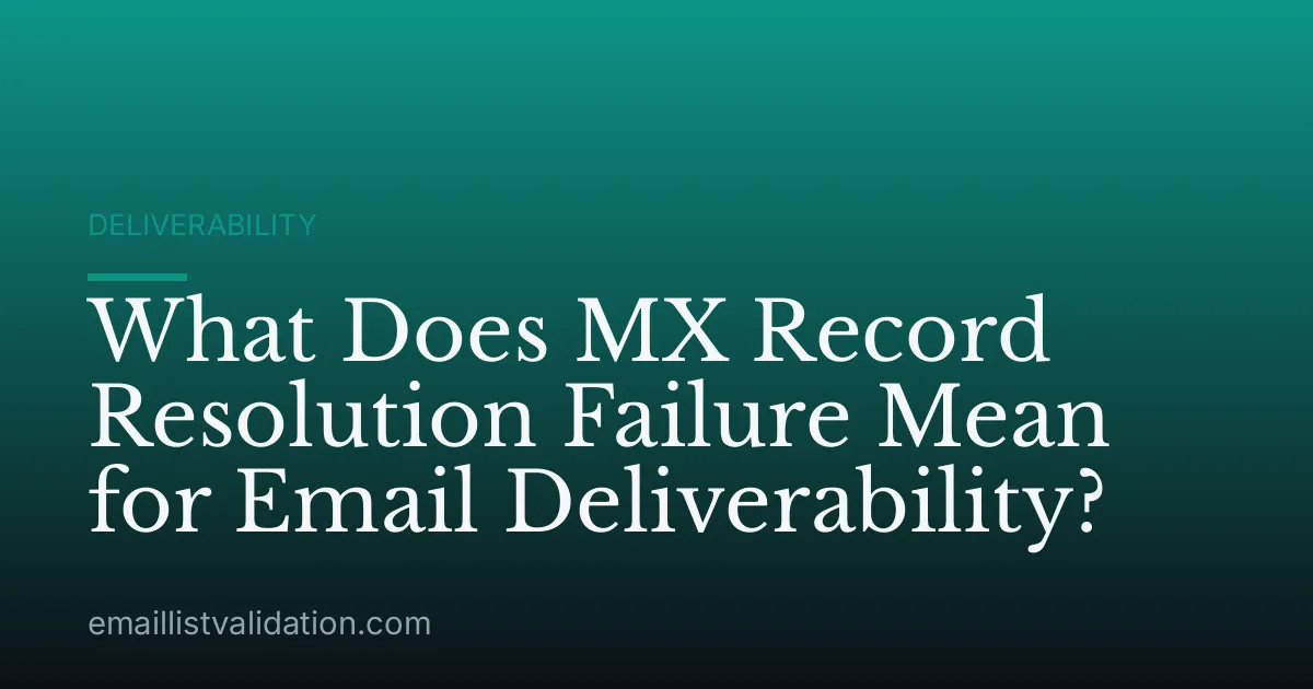 What Does MX Record Resolution Failure Mean for Email Deliverability?