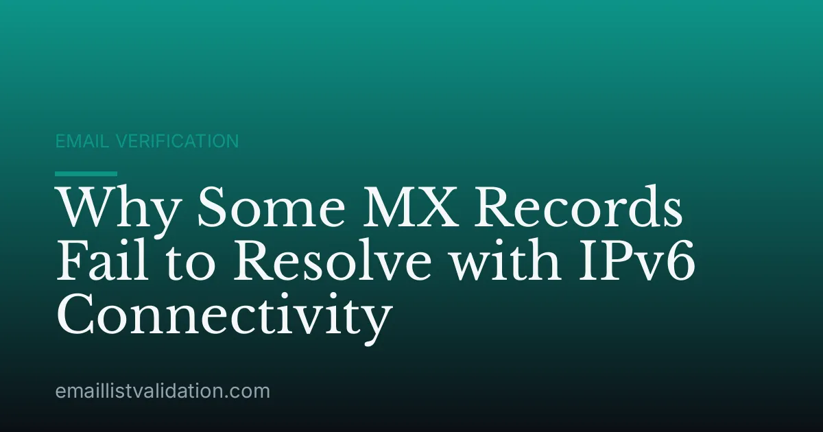 Why Some MX Records Fail to Resolve with IPv6 Connectivity