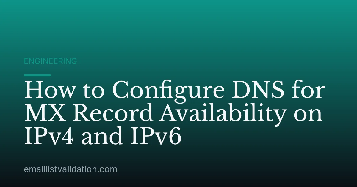 How to Configure DNS for MX Record Availability on IPv4 and IPv6