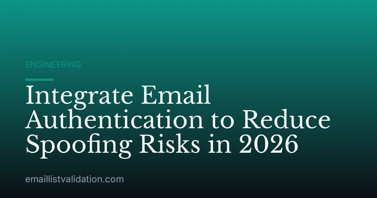 Integrate Email Authentication to Reduce Spoofing Risks in 2026