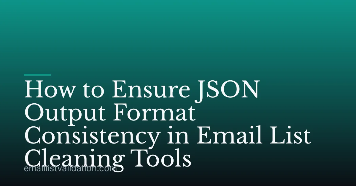 How to Ensure JSON Output Format Consistency in Email List Cleaning Tools