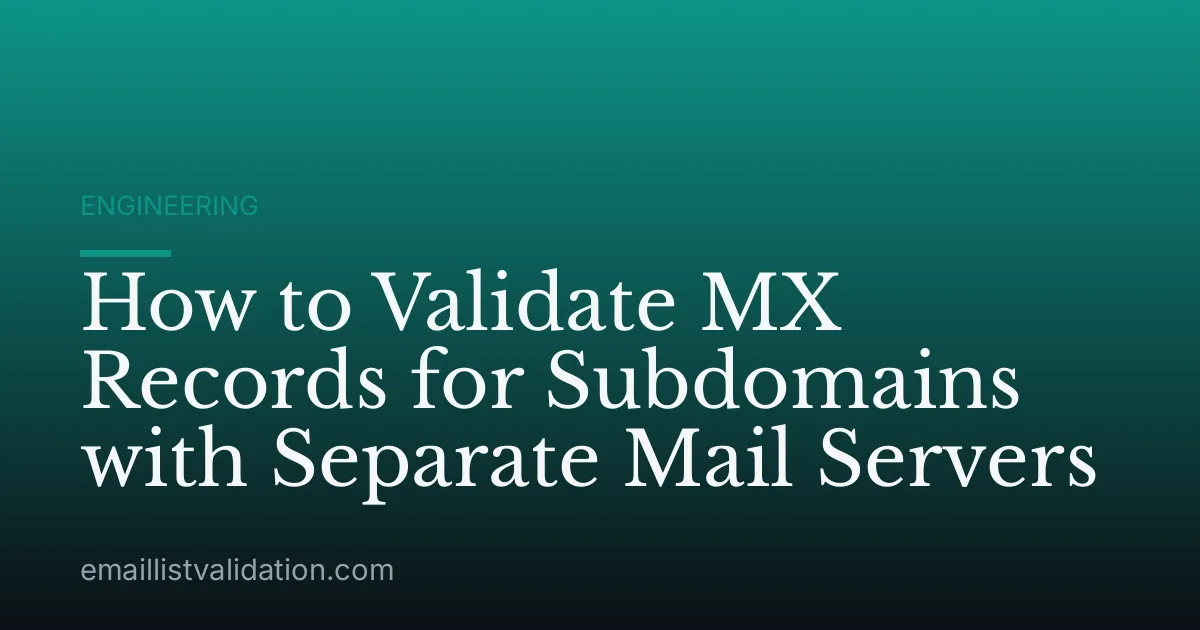 How to Validate MX Records for Subdomains with Separate Mail Servers