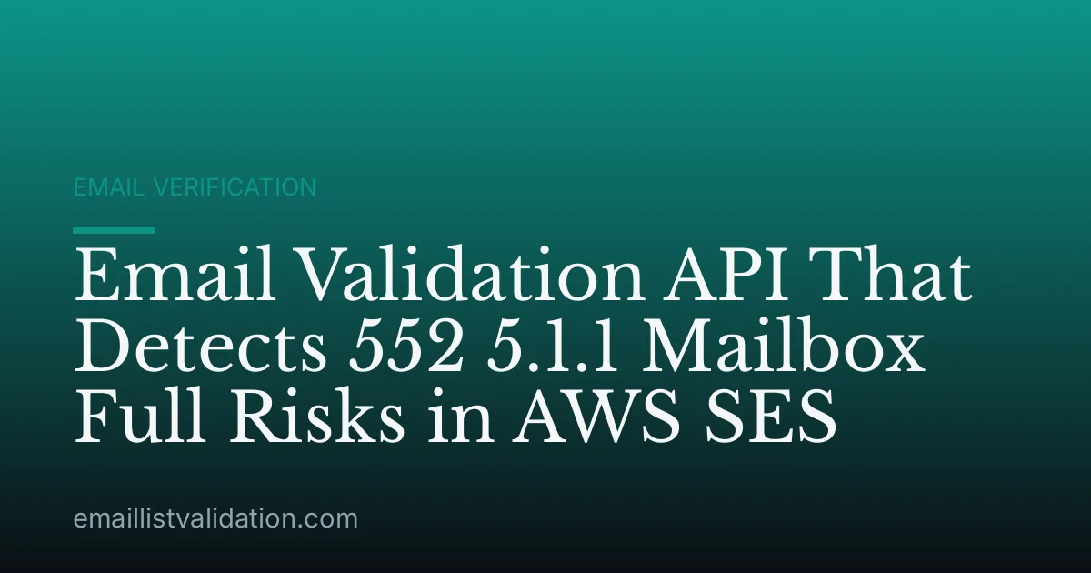 Email Validation API That Detects 552 5.1.1 Mailbox Full Risks in AWS SES