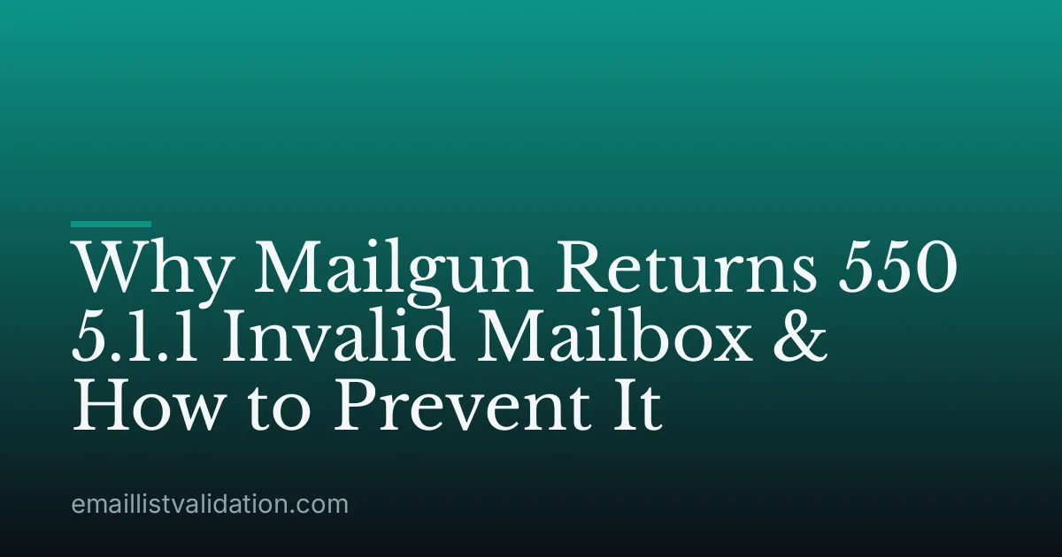 Why Mailgun Returns 550 5.1.1 Invalid Mailbox & How to Prevent It