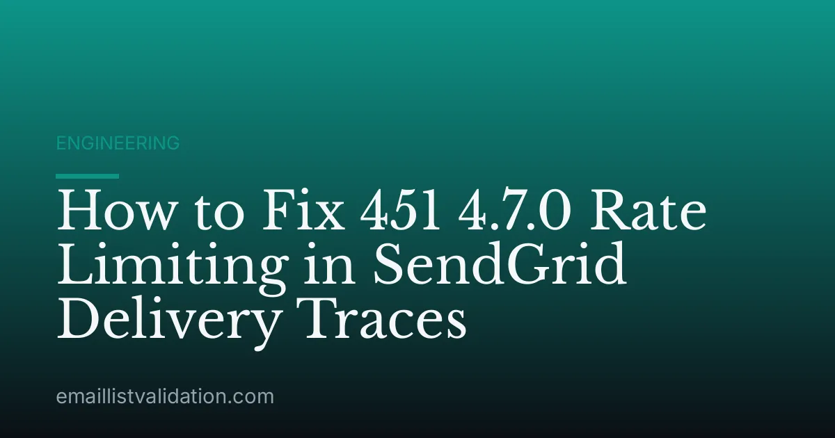 How to Fix 451 4.7.0 Rate Limiting in SendGrid Delivery Traces