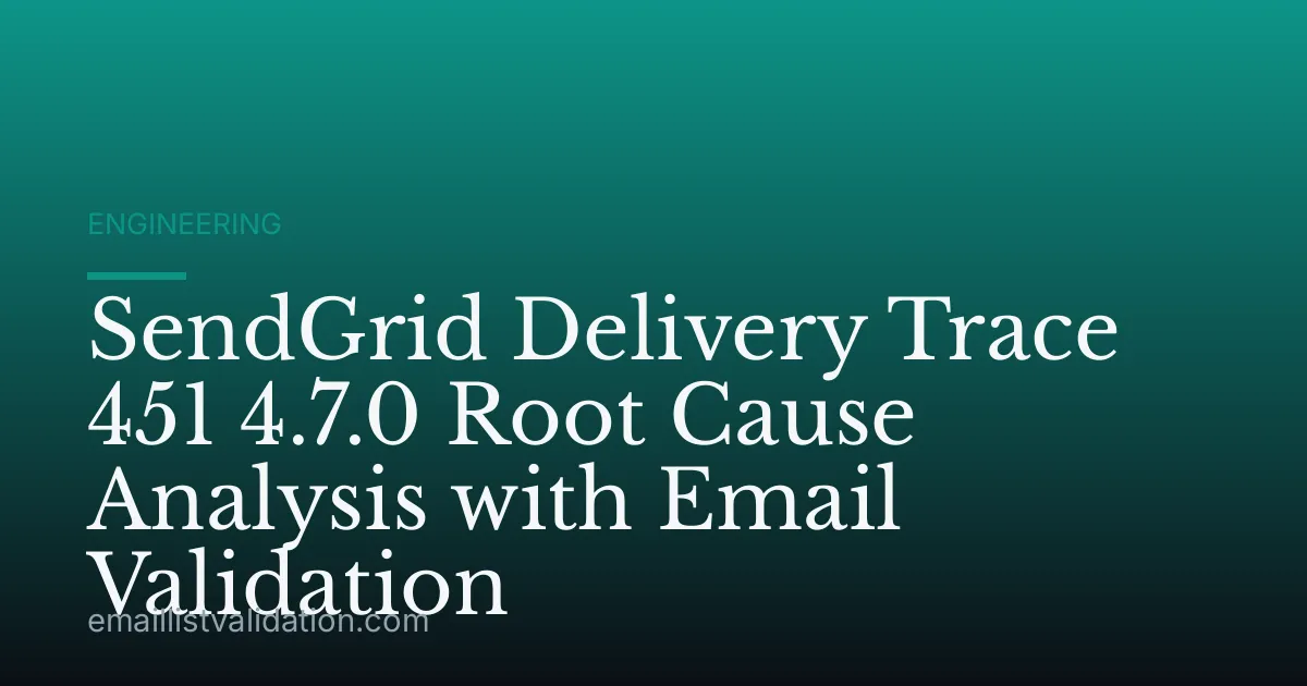 SendGrid Delivery Trace 451 4.7.0 Root Cause Analysis with Email Validation