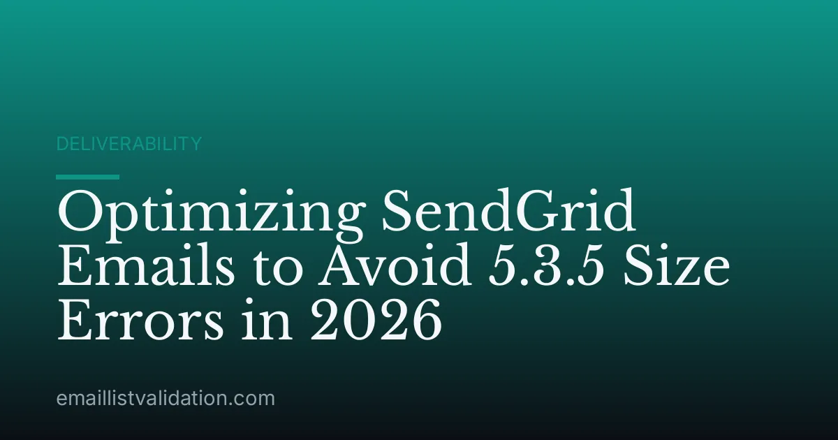 Optimizing SendGrid Emails to Avoid 5.3.5 Size Errors in 2026