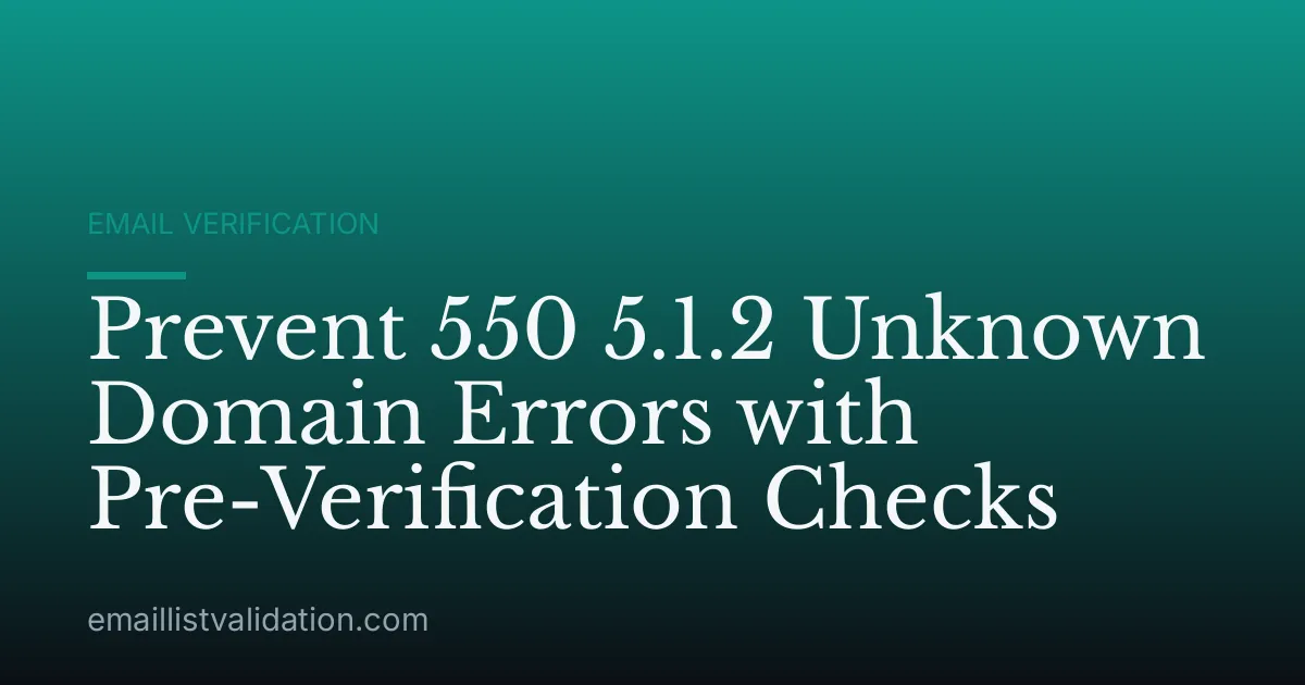 Prevent 550 5.1.2 Unknown Domain Errors with Pre-Verification Checks