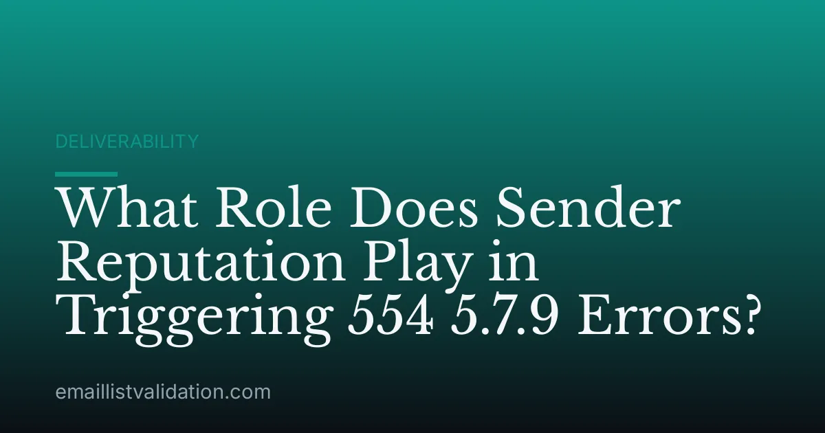 What Role Does Sender Reputation Play in Triggering 554 5.7.9 Errors?