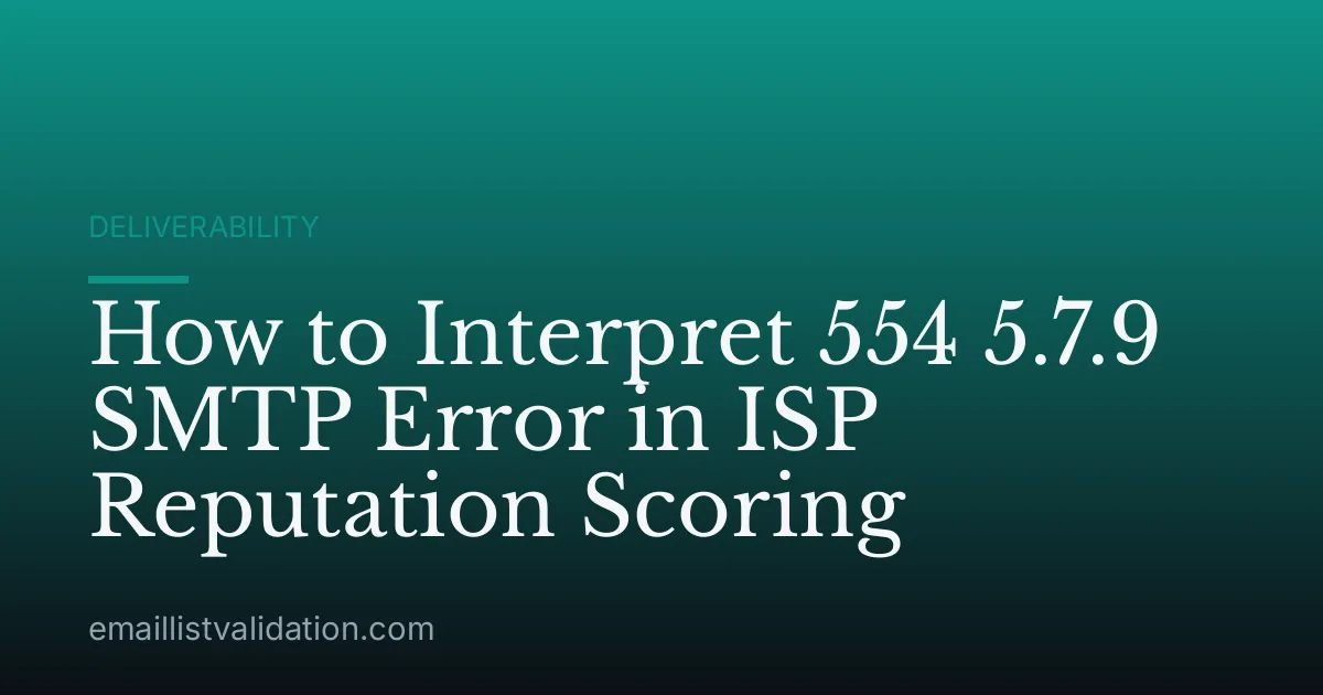 How to Interpret 554 5.7.9 SMTP Error in ISP Reputation Scoring