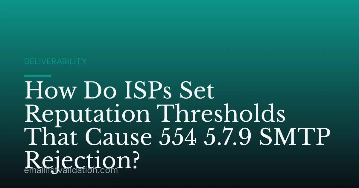 How Do ISPs Set Reputation Thresholds That Cause 554 5.7.9 SMTP Rejection?