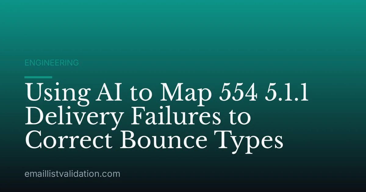 Using AI to Map 554 5.1.1 Delivery Failures to Correct Bounce Types