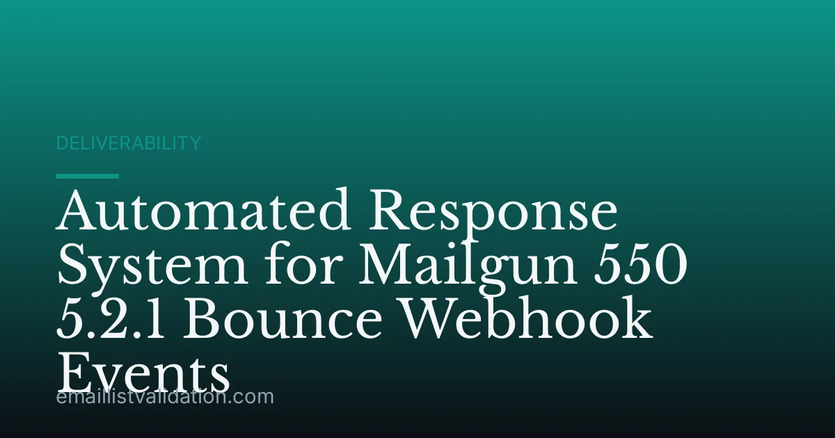 Automated Response System for Mailgun 550 5.2.1 Bounce Webhook Events