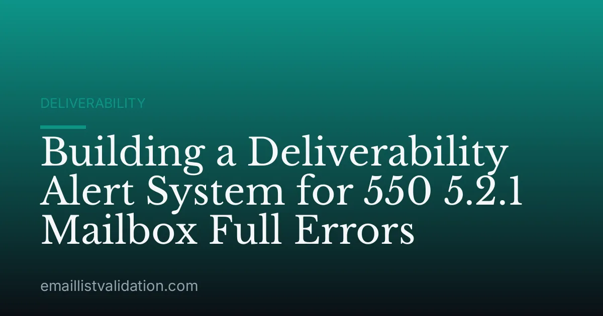 Building a Deliverability Alert System for 550 5.2.1 Mailbox Full Errors