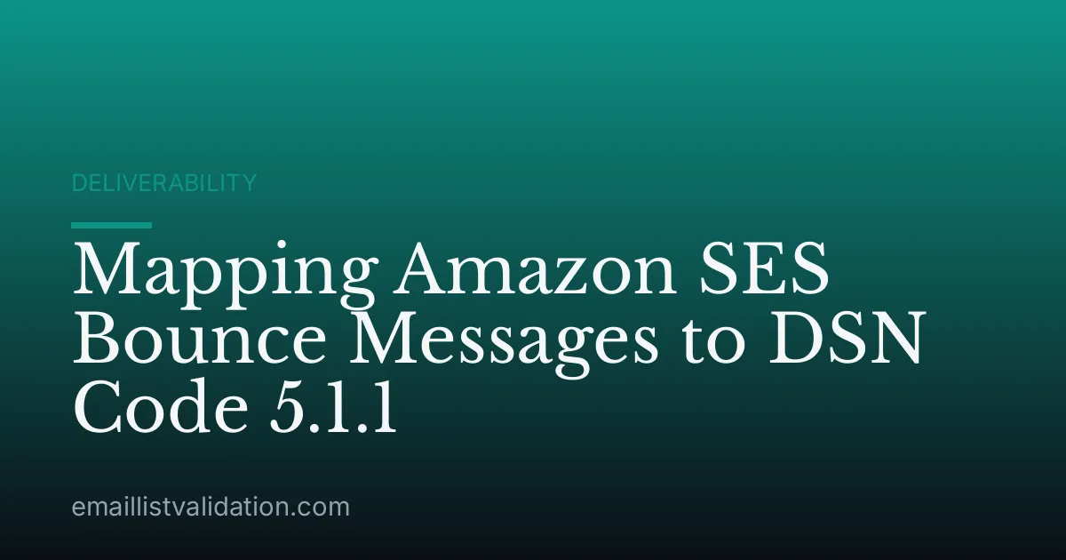 Mapping Amazon SES Bounce Messages to DSN Code 5.1.1