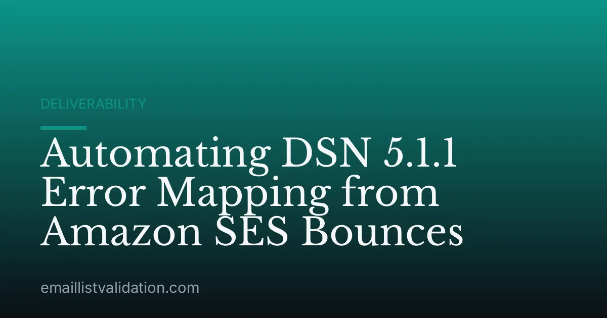 Automating DSN 5.1.1 Error Mapping from Amazon SES Bounces