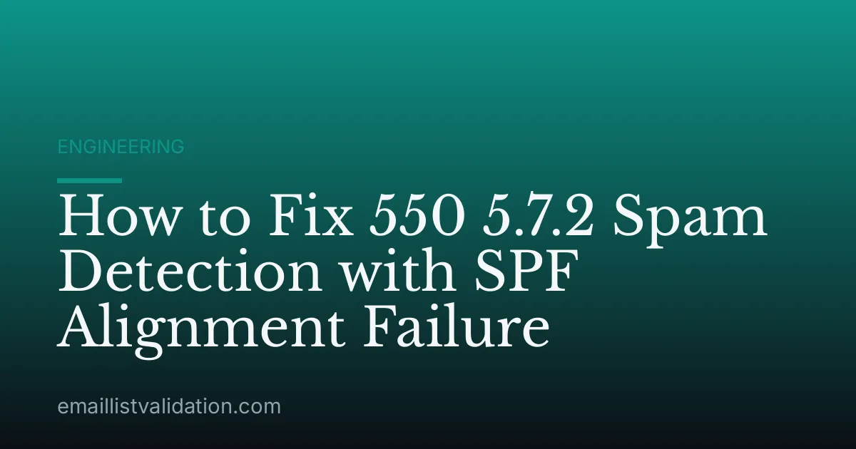 How to Fix 550 5.7.2 Spam Detection with SPF Alignment Failure
