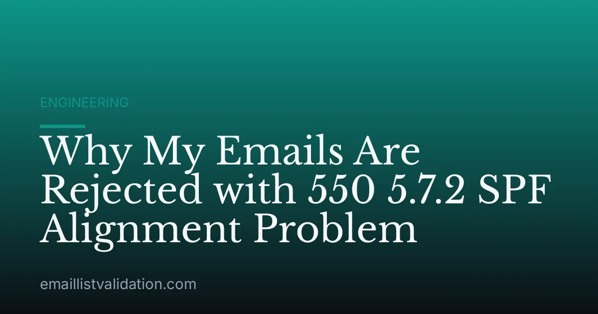 Why My Emails Are Rejected with 550 5.7.2 SPF Alignment Problem