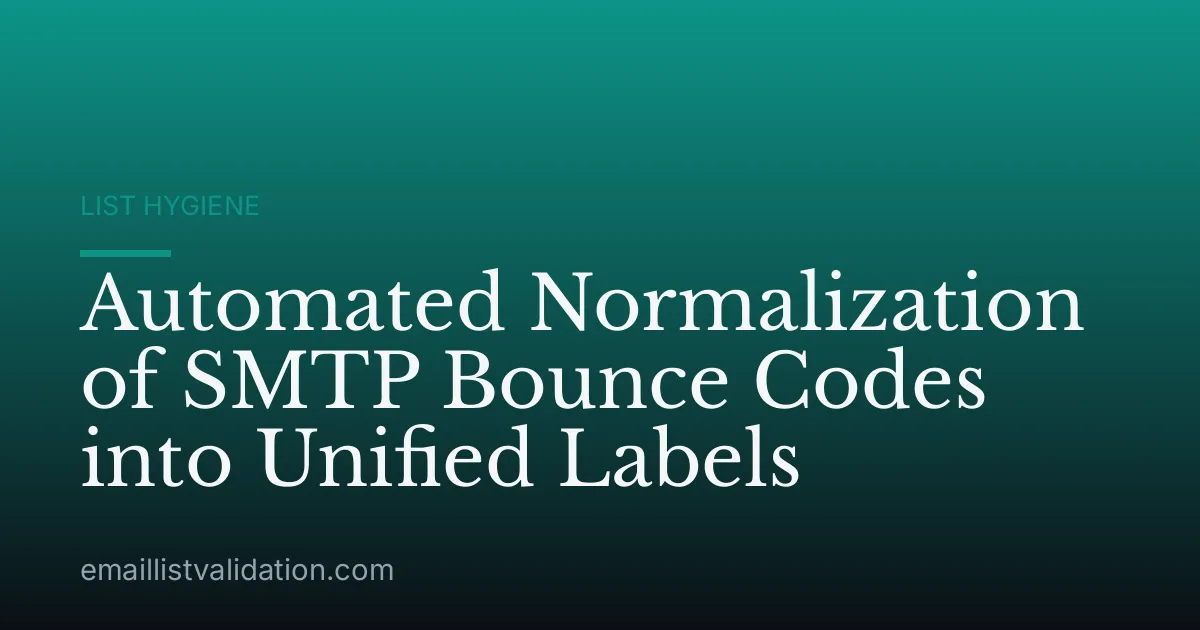 Automated Normalization of SMTP Bounce Codes into Unified Labels
