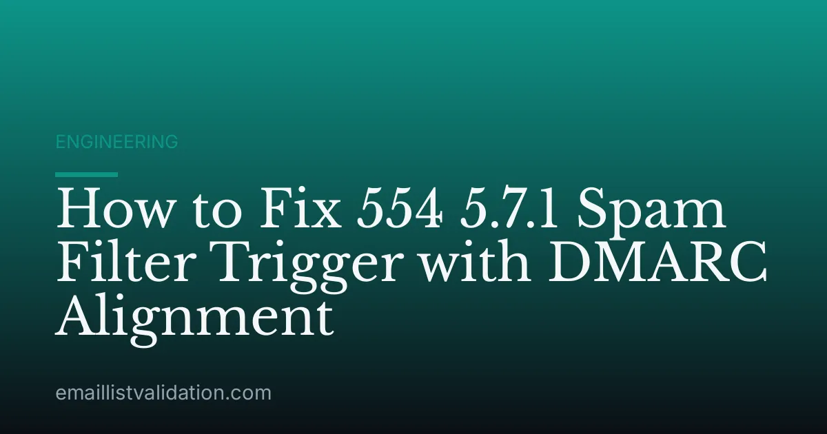 How to Fix 554 5.7.1 Spam Filter Trigger with DMARC Alignment