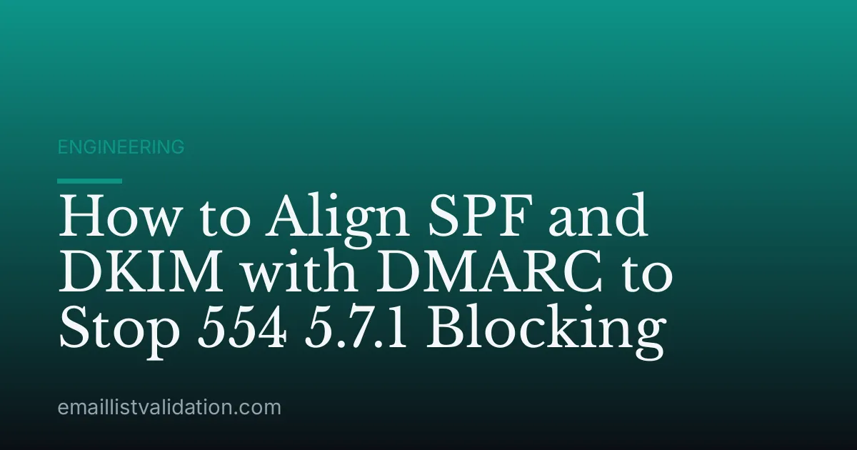 How to Align SPF and DKIM with DMARC to Stop 554 5.7.1 Blocking