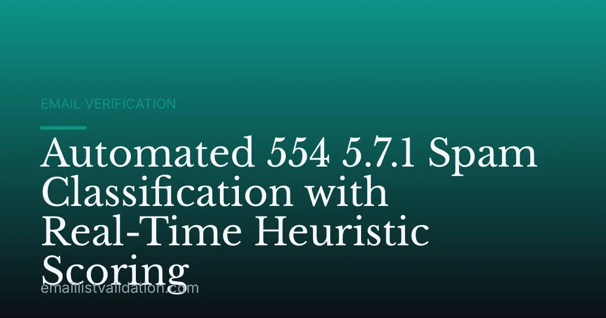 Automated 554 5.7.1 Spam Classification with Real-Time Heuristic Scoring
