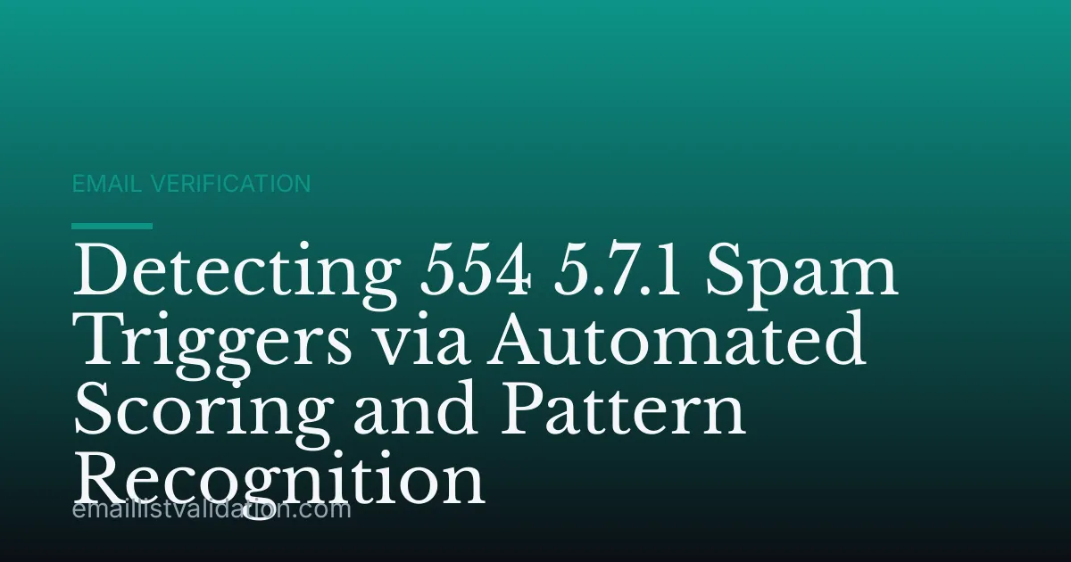 Detecting 554 5.7.1 Spam Triggers via Automated Scoring and Pattern Recognition