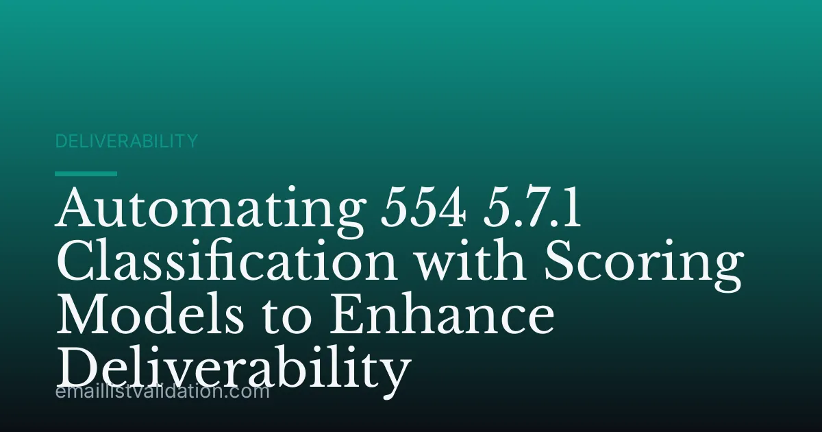 Automating 554 5.7.1 Classification with Scoring Models to Enhance Deliverability