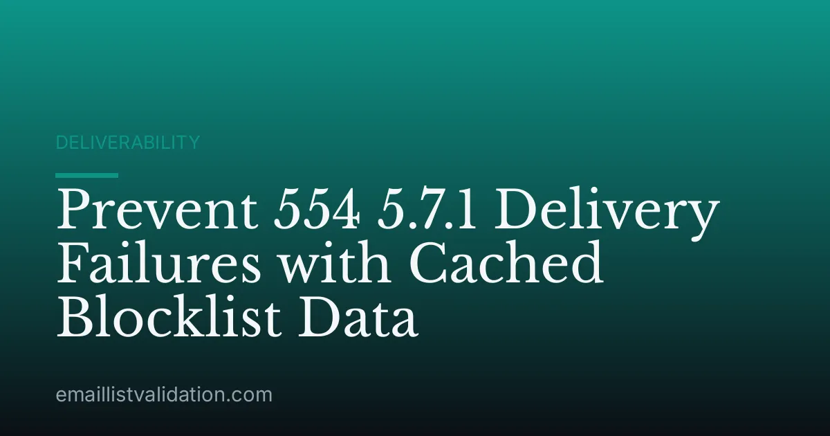Prevent 554 5.7.1 Delivery Failures with Cached Blocklist Data