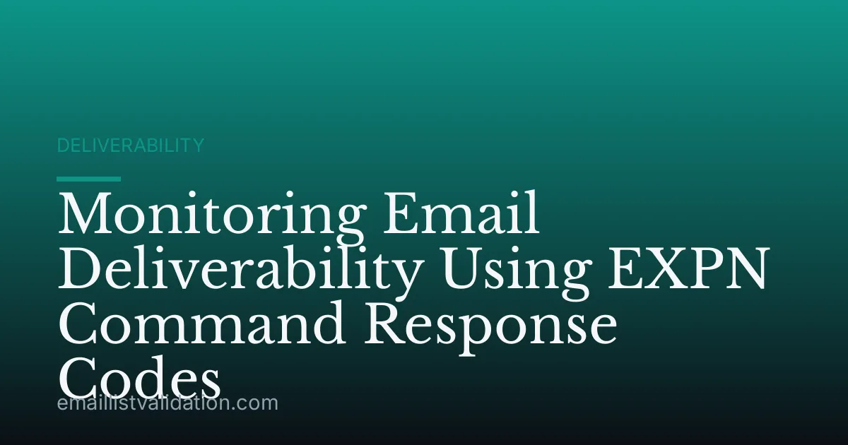 Monitoring Email Deliverability Using EXPN Command Response Codes