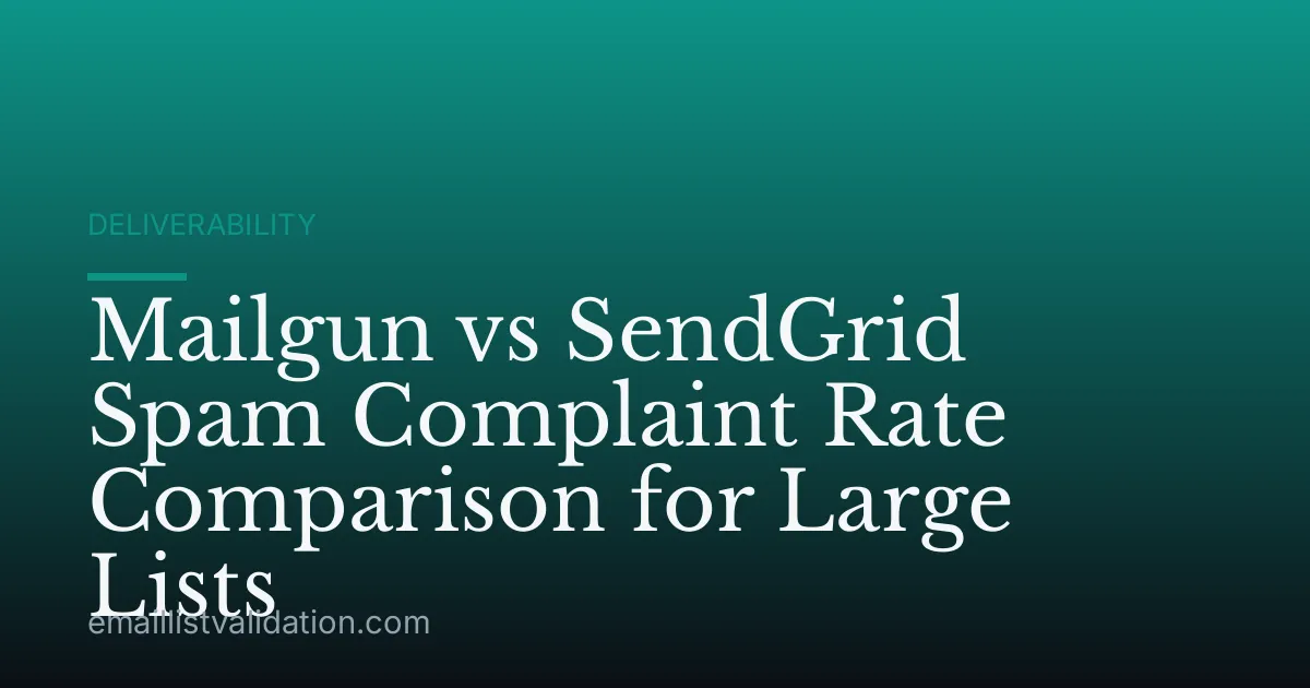 Mailgun vs SendGrid Spam Complaint Rate Comparison for Large Lists