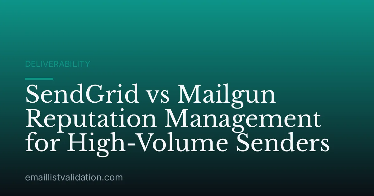 SendGrid vs Mailgun Reputation Management for High-Volume Senders