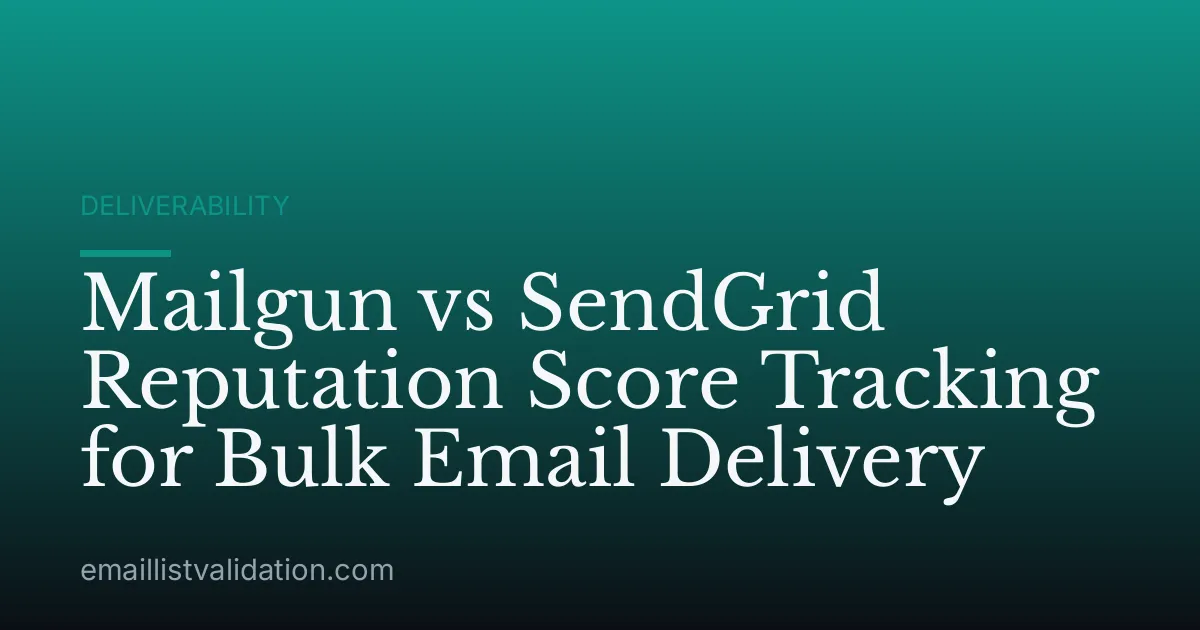 Mailgun vs SendGrid Reputation Score Tracking for Bulk Email Delivery