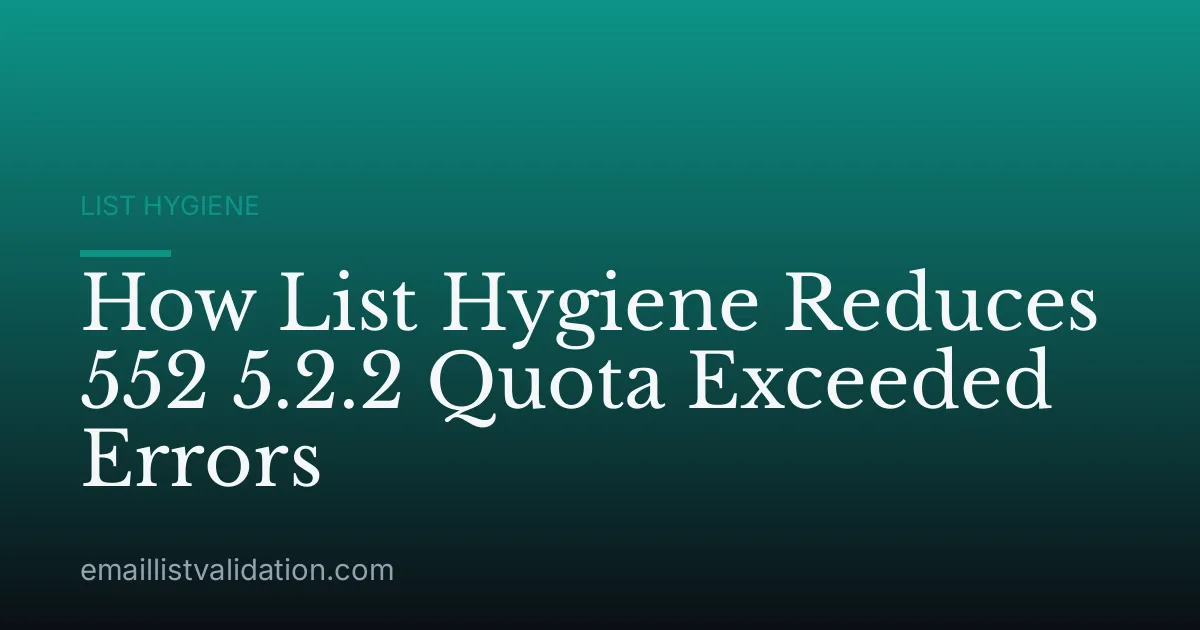 How List Hygiene Reduces 552 5.2.2 Quota Exceeded Errors