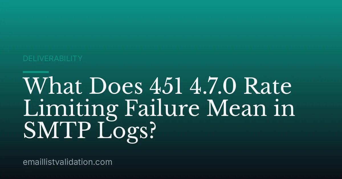 What Does 451 4.7.0 Rate Limiting Failure Mean in SMTP Logs?