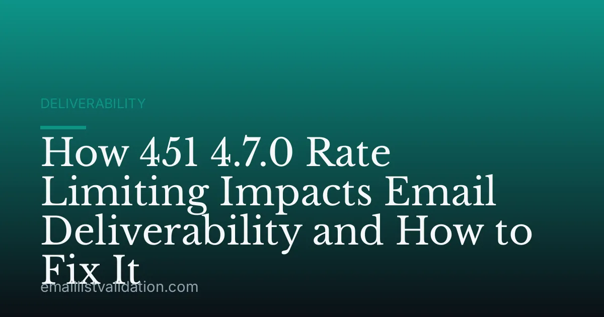 How 451 4.7.0 Rate Limiting Impacts Email Deliverability and How to Fix It