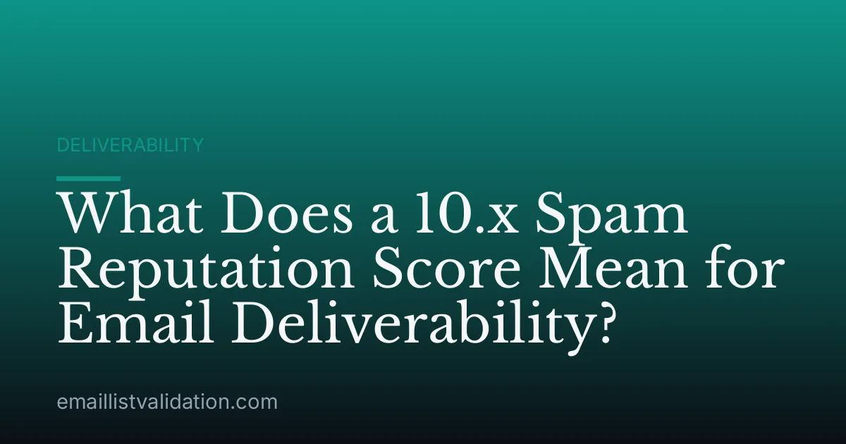 What Does a 10.x Spam Reputation Score Mean for Email Deliverability?
